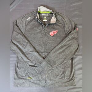 Reebok NHL Detroit Red Wings PlayDry Quarter Zip Pullover Performance Jacket